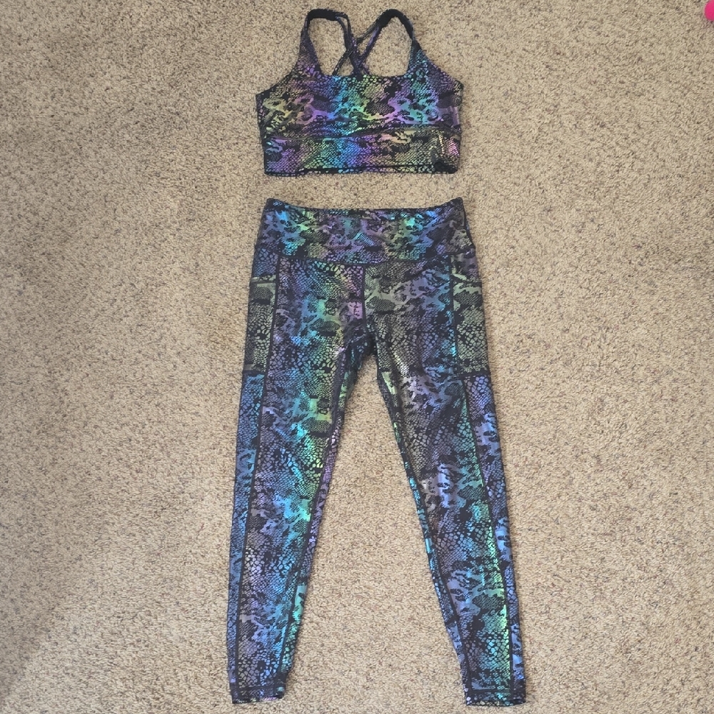 Constantly Varied Gear Glisten Hear Leggings And Longline Bra Size Large